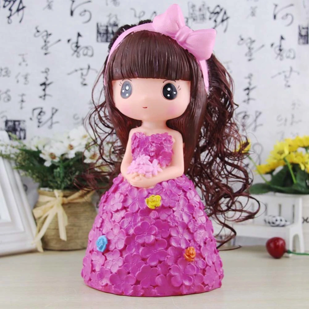 1pc Creative Piggy Bank Vinyl Flower Fairy Money Box Home Craft Decorations (Random Style)