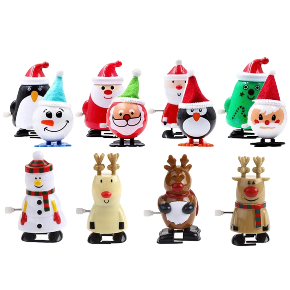 12Pcs Christmas Wind Up Toys Santa Claus Clockwork Toys Mini Xmas Wind Up Toys