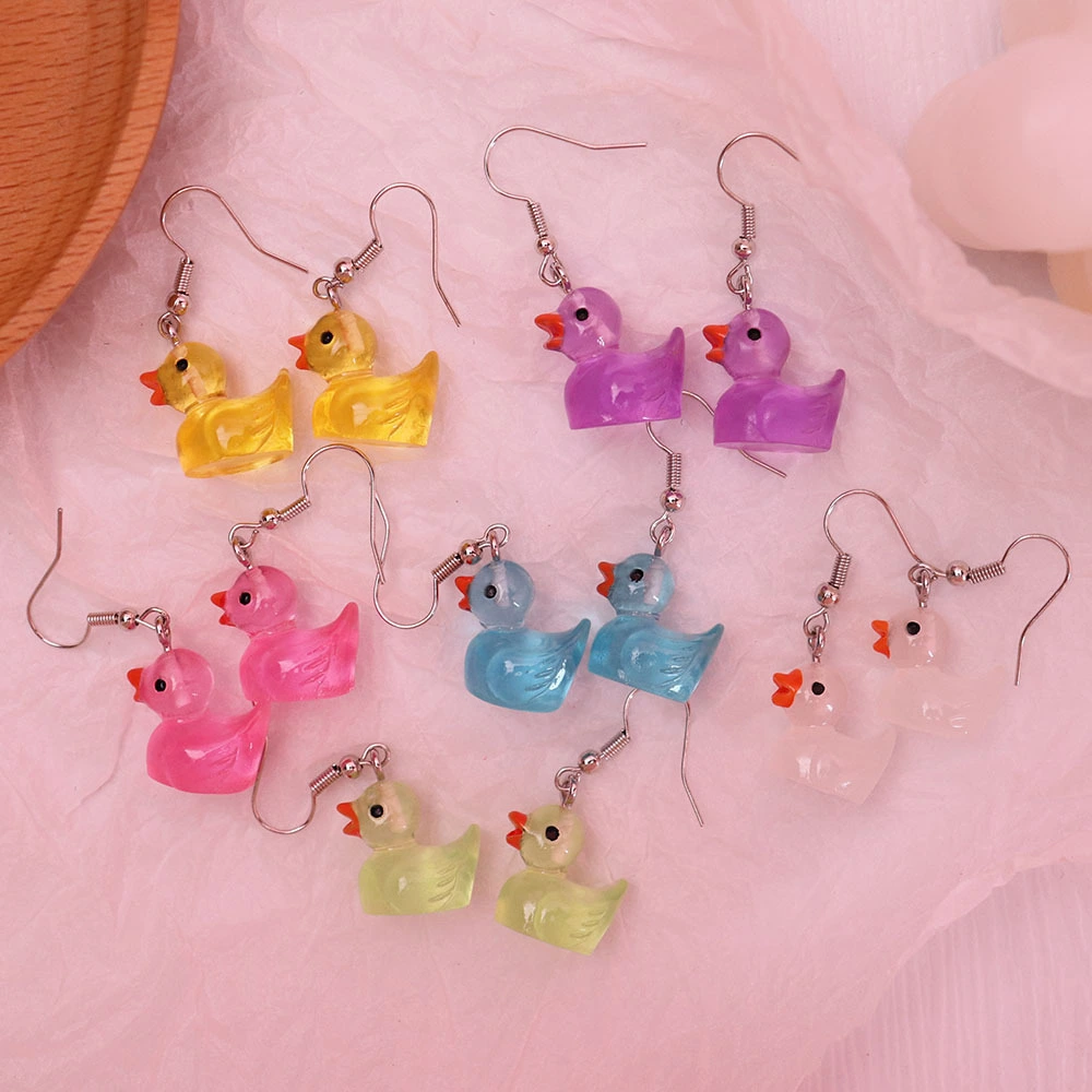 6 Pairs Duck Earrings Women Dangle Earrings Glow In The Dark Earrings Hook Earrings Ear Jewelries