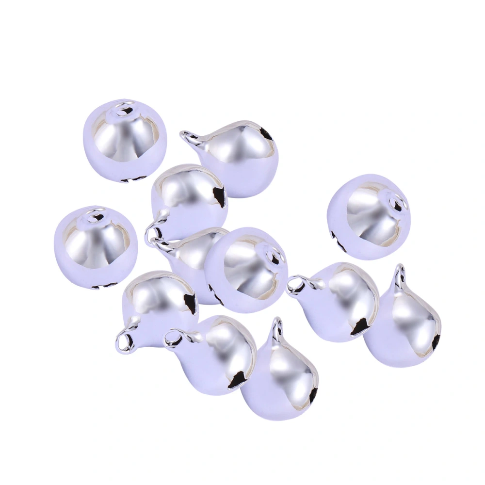 100pcs Christmas Jingle Bell Electroplating Charming Bells Jewelry Accessory for Decoration Handbags Crafts Bells (Silver)