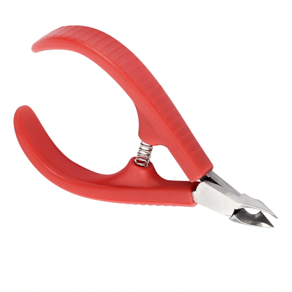 2pcs Nail Tools Universal Plastic Handle Dead Skin Pliers Clipper Nail Art Tool Manicure Clamp for Salon (Red)