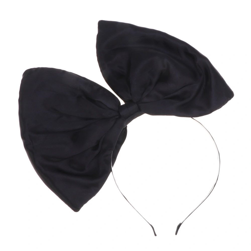 Oversized Bowknot Headband Christmas Hair Accessories Hair for Woman Girl Decoration (Black)