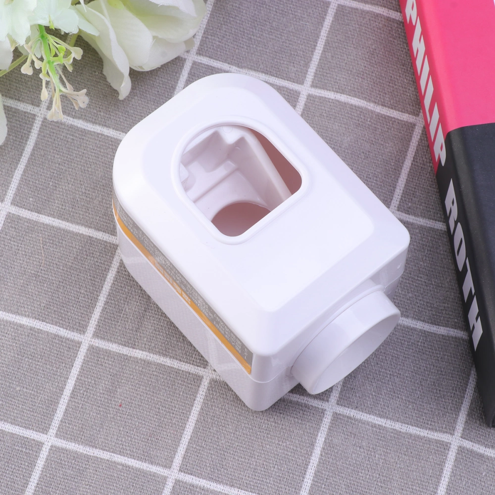 Wall Mounted Automatic Dustproof Toothpaste Dispenser Hands Free Toothpaste Squeezer (White)