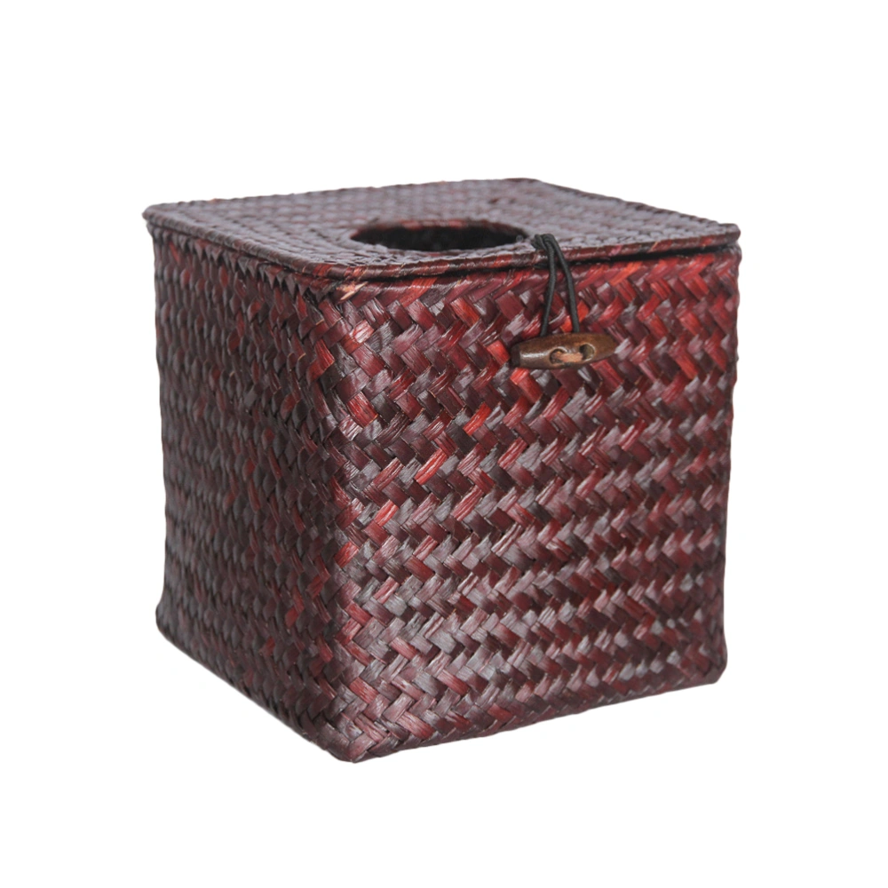 Handwoven Seagrass Tissue Paper Box Cover Napkin Holder for Bathroom Hotel Desk (Espresso+Minimum Sell 5pcs)