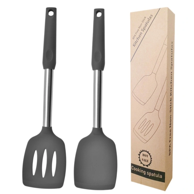 1 Set of Food-grade Silicone Spatula Heat-resistant Spatula Kit Non-sticky Slotted Spatula