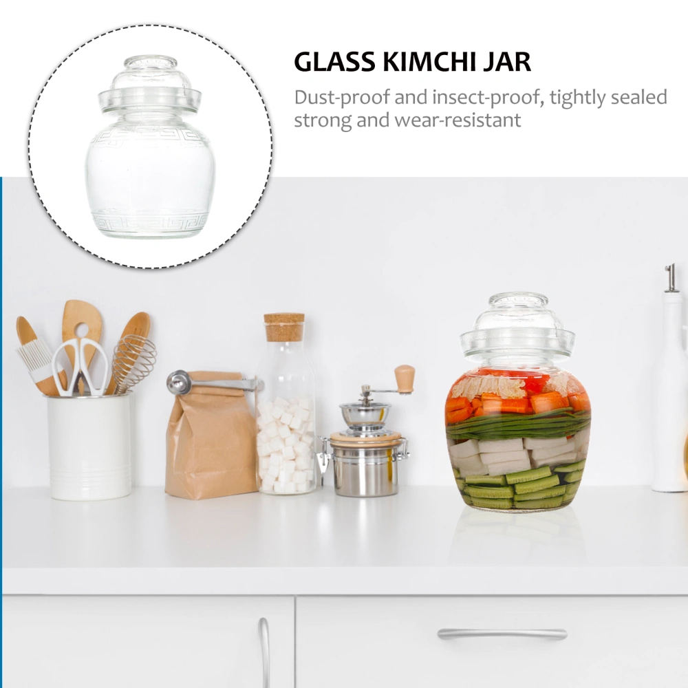 Storage Clear Glass Kimchi Jar Pickling Container Cucumber Jar Airtight Jar