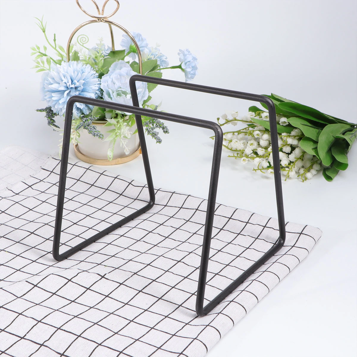 Pour Over Coffee Dripper Stand Metal Filter Cup Holder Reusable Coffee Filter Rack (Black)