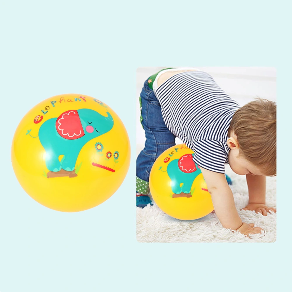 1 Pc 9 Inch Funny Inflatable Ball Cartoon Ball Toy Thicken PVC Ball Playthings for Kids Children Toddlers (Diameter 22cm, Yellow)