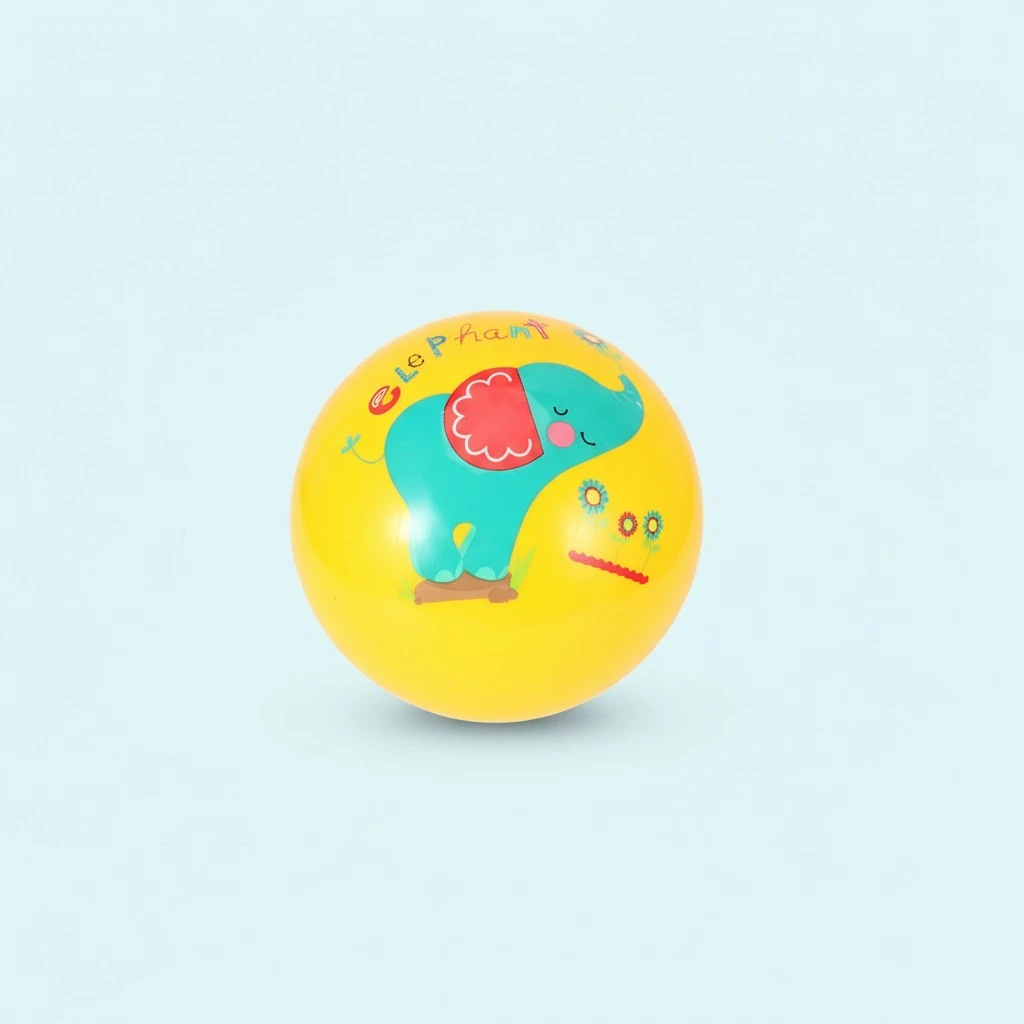 1 Pc 9 Inch Funny Inflatable Ball Cartoon Ball Toy Thicken PVC Ball Playthings for Kids Children Toddlers (Diameter 22cm, Yellow)
