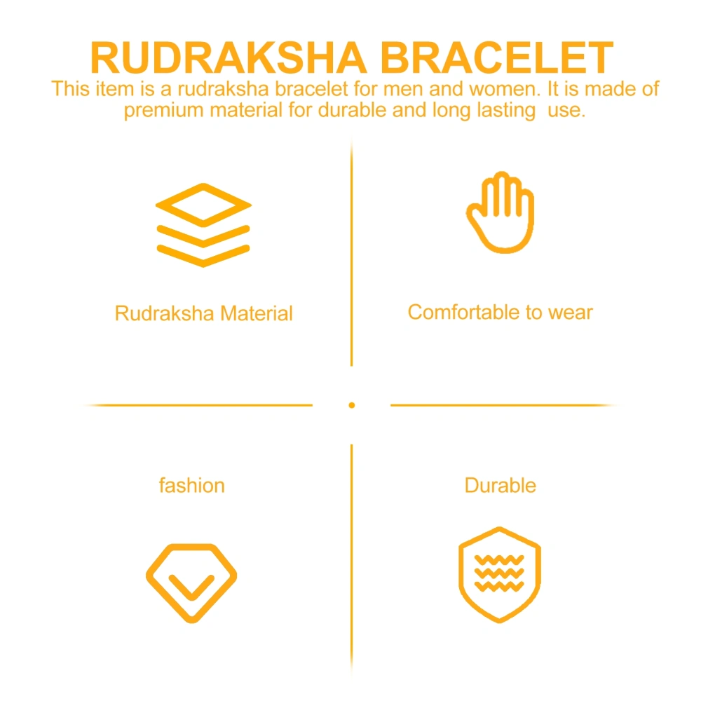 Rudraksha 108 Beads Necklace Buddhism Prayer Beads Wrist Wrap Bracelet for Women Men (Random Color of Beads)