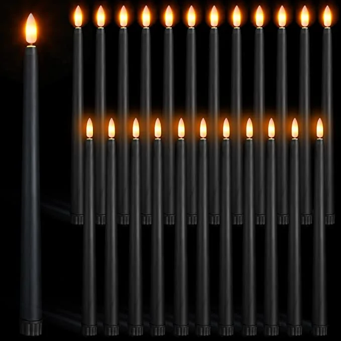 12Pcs LED Taper Candle Light Flameless Battery Operated Taper Candles Christmas Wedding Decoration