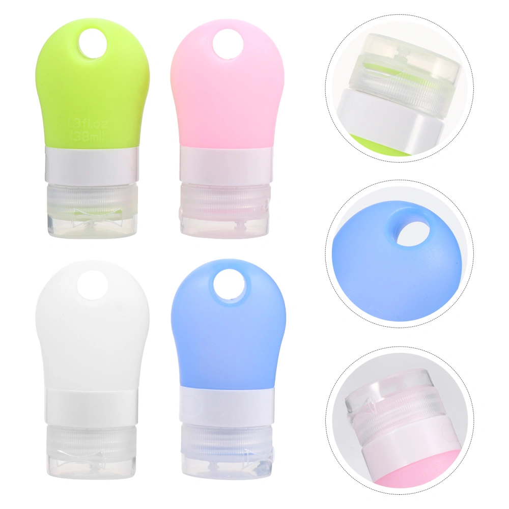 4pcs 38ml Portable Silicone Empty Bottles Hand Sanitizer Bottle for Travel Home