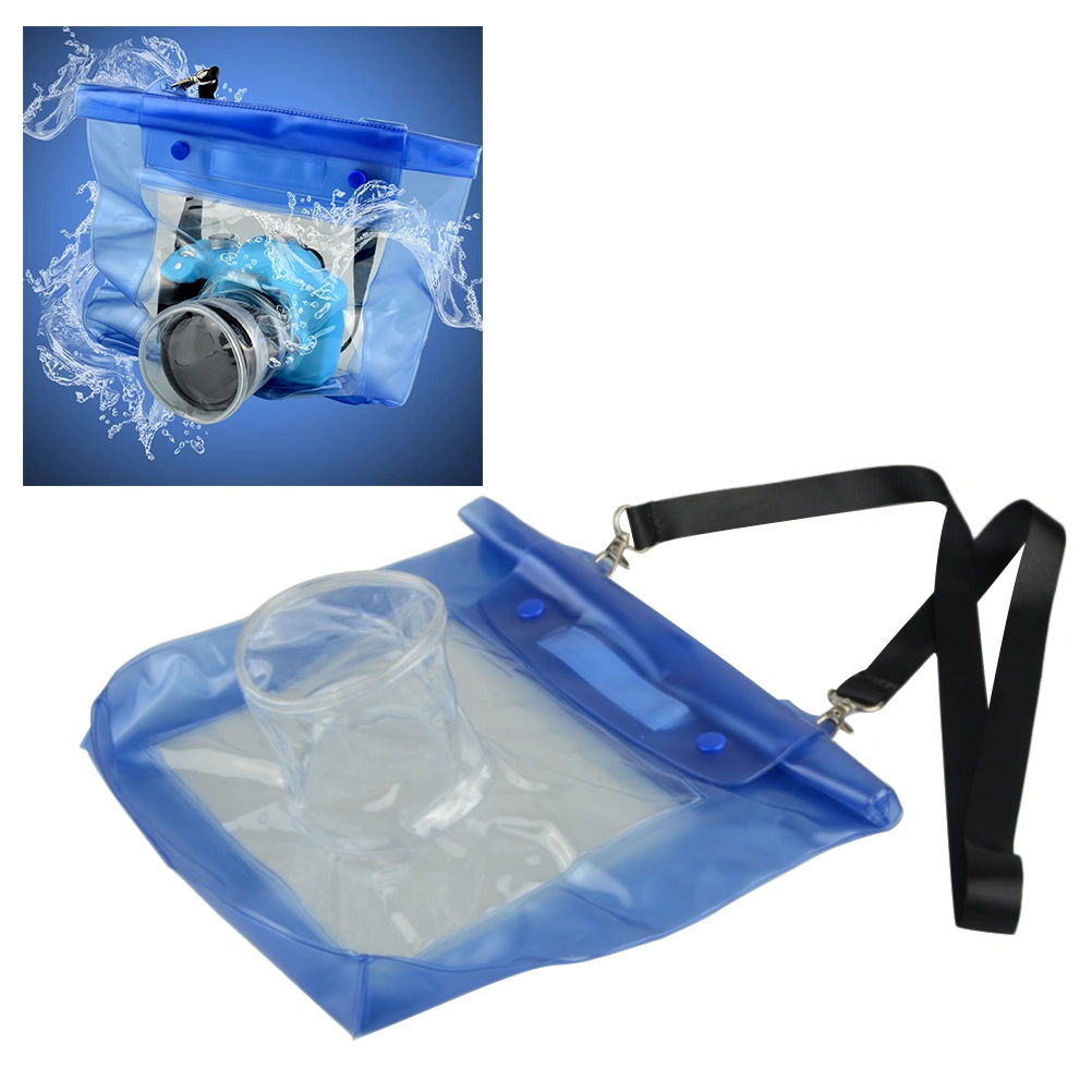 DSLR SLR Camera Waterproof Univeral Bag Underwater Housing Case Pouch Bag Pouch Cover for Nikon(Large/Blue)