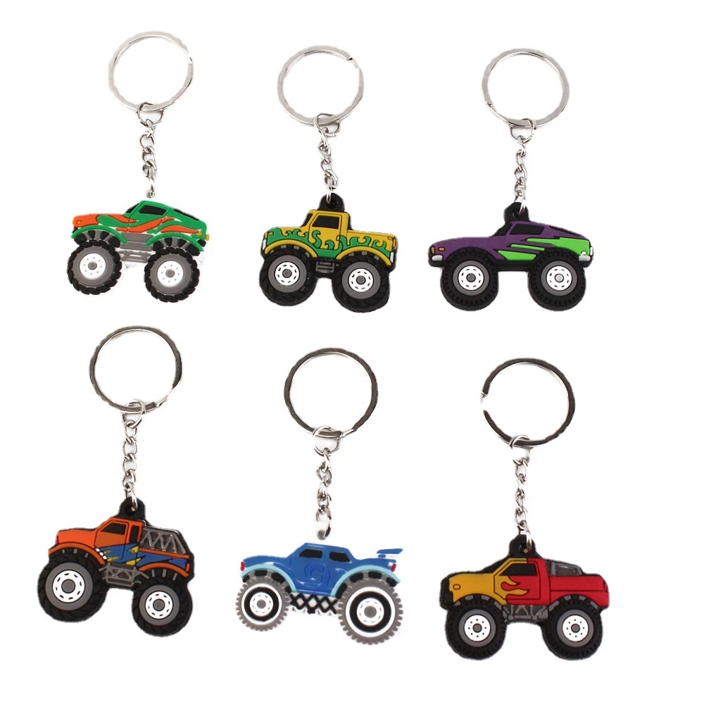 6pcs Off-road Vehicle Charms Key Chains Cartoon Vehicle Key Chains Key Ring