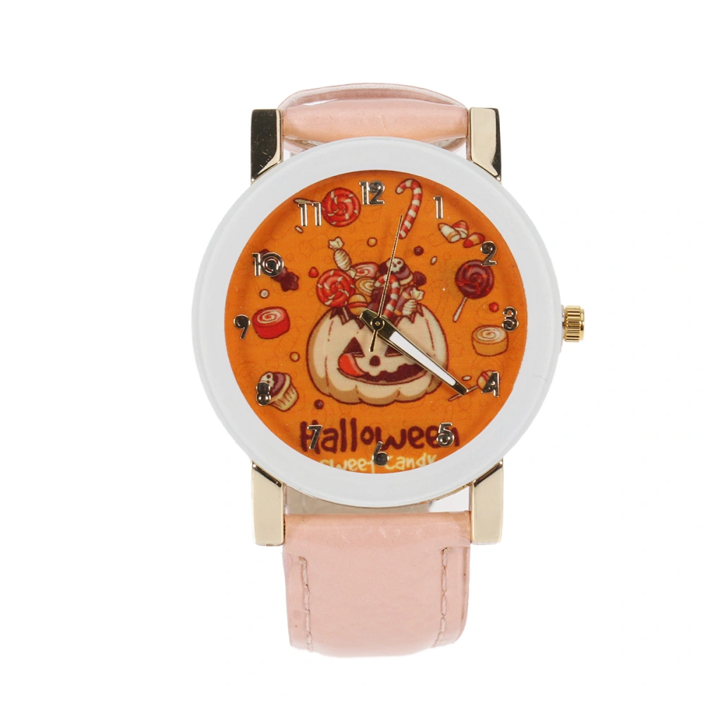 Halloween Women Fashion Watch Elegant Scale PU Watch Alloy Quartz Wristwatch Beautiful Watch Jewelry for Ladies