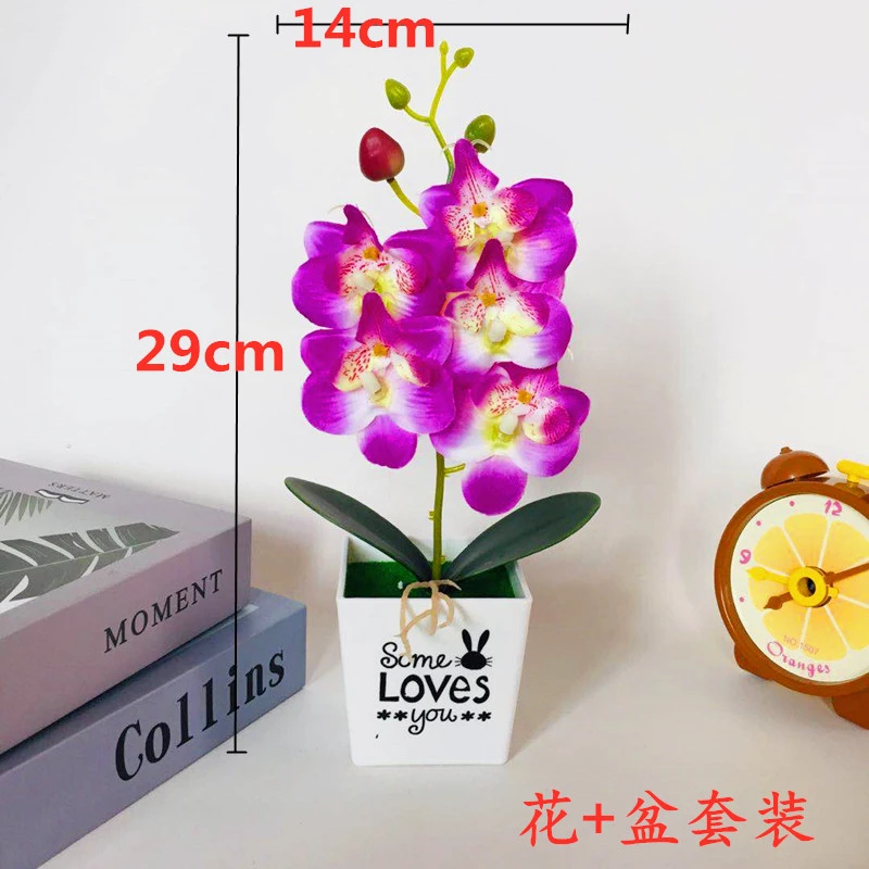 Artificial Moth Orchid Bonsai Decoration Desktop Faux Potted Flower Simulated Potted Plant