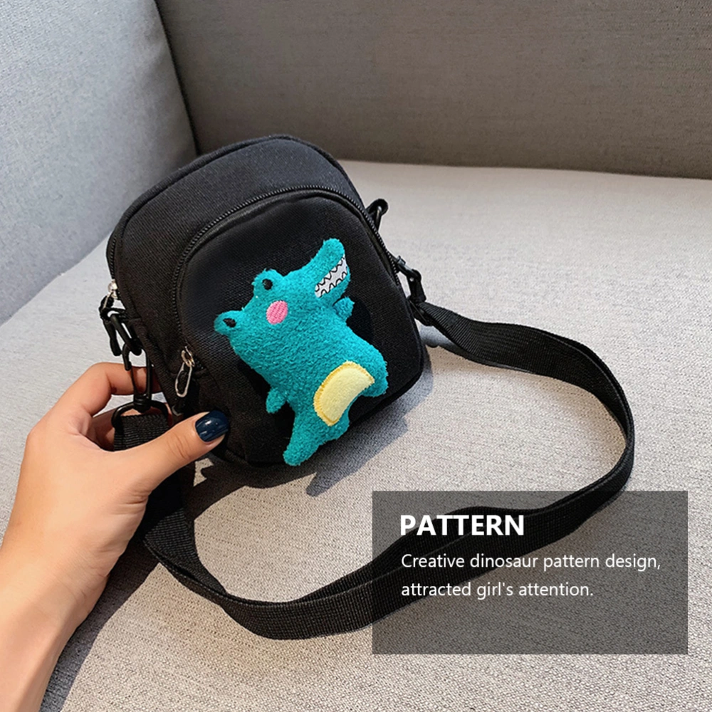 1Pc Crossbody Bag Canvas Shoulder Bag Dinosaur Pattern Messenger Bag Mini Bag