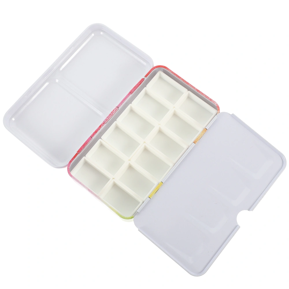 1 Set of Water Color Lightweight Tinplate Box Pigment Tinplate Case Empty Watercolor Plate Paint Box