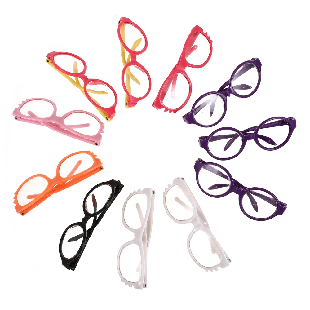 11pcs Adorable Doll Dressing Glasses Doll Glasses Toys Cosplay Party Accessories