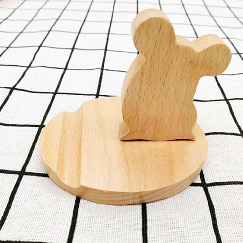 Wooden Desktop Cell Phone Holder Cartoon Mobile Phone Support Portable Mouse Design Phone Stand