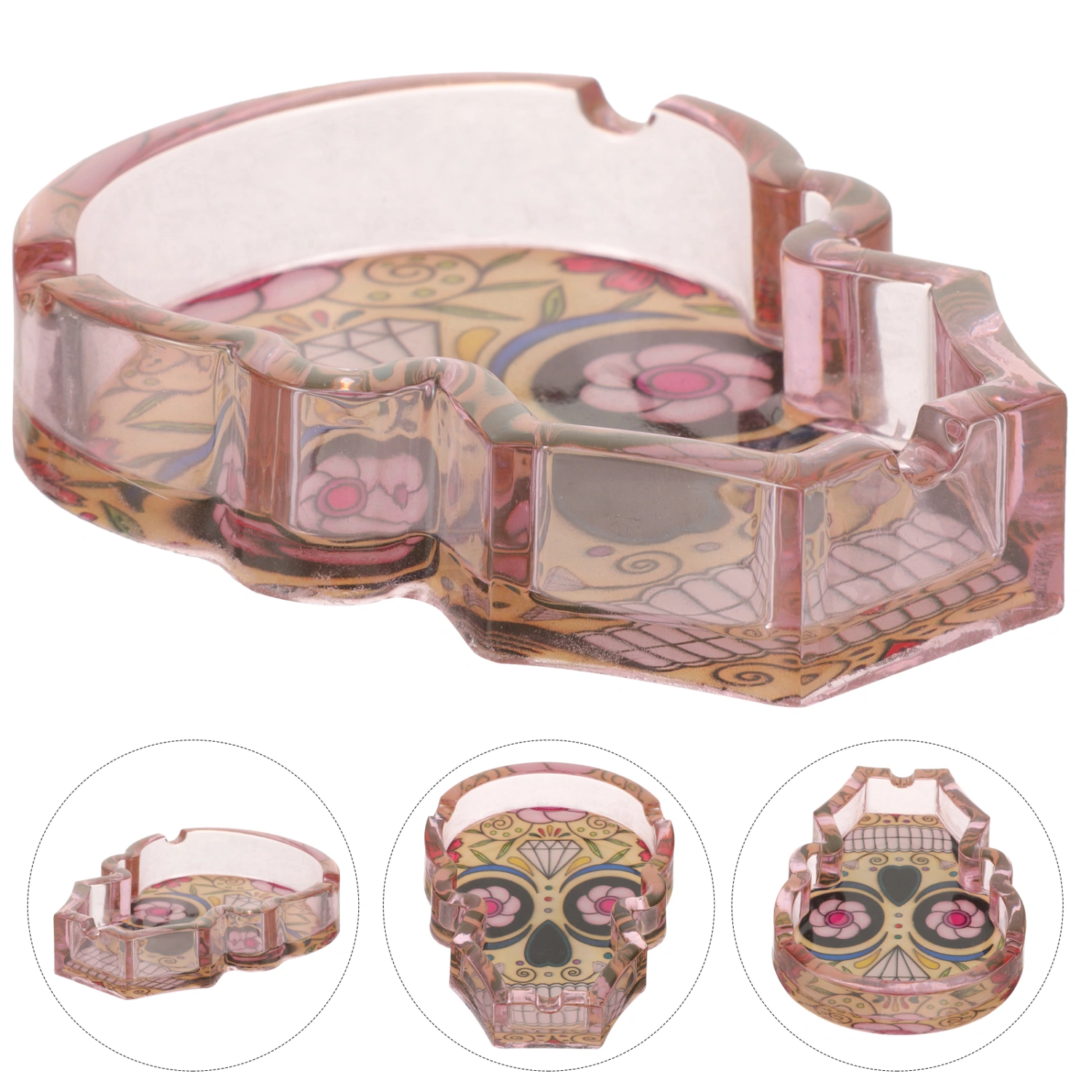 Skull Head Ashtray Decoration Small Ashtray Craft Tabletop Cigarette Ash Holder Resin Ash Container