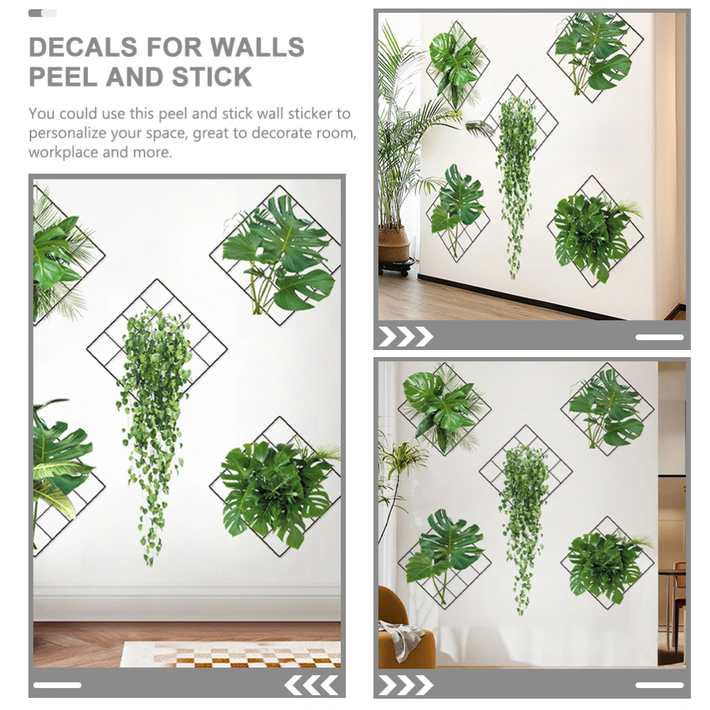 1 Set Wall Murals Peel and Stick Wall Sticker  Plant Wall Decor Decorative Wall Decal