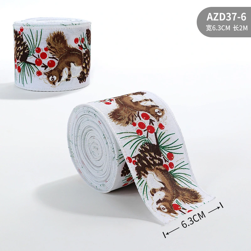 1 Roll of Xmas Wired Ribbon Christmas Crafts Making Ribbon Wrapping Ribbon