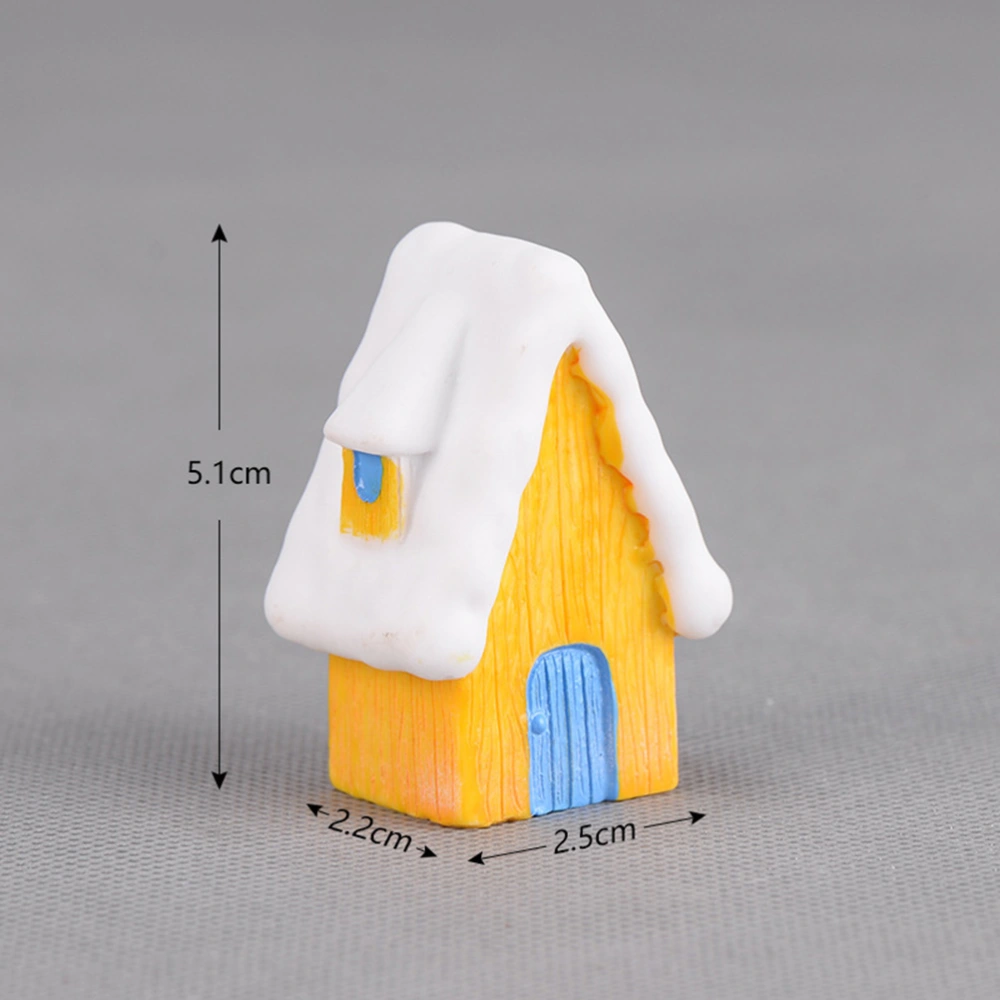 4PCS Mini Small Snow House Cottages DIY Toys Crafts Figure Moss Chrsitmas Theme Fairy Garden Ornament Landscape Decor