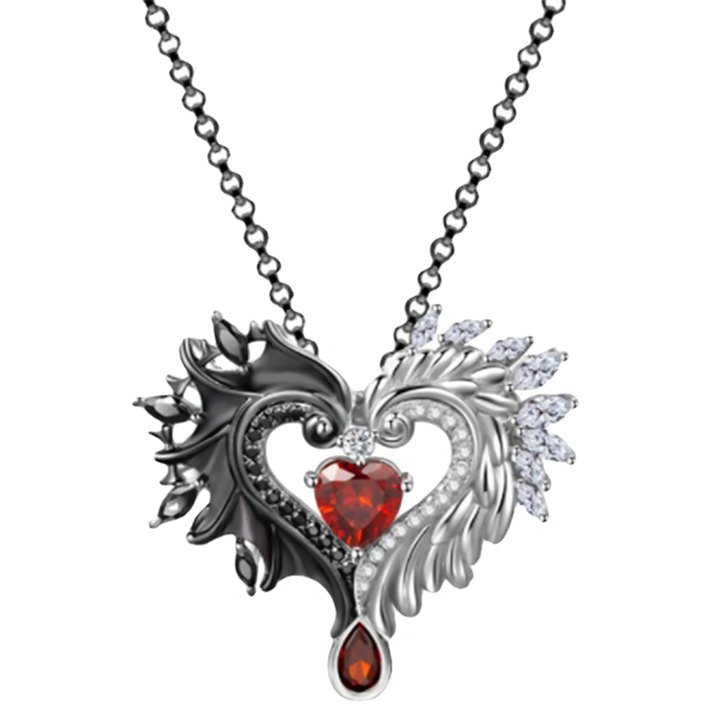 Heart Shape Wing Pendant Necklace Valentine Day Jewelry Gifts for Girlfriend