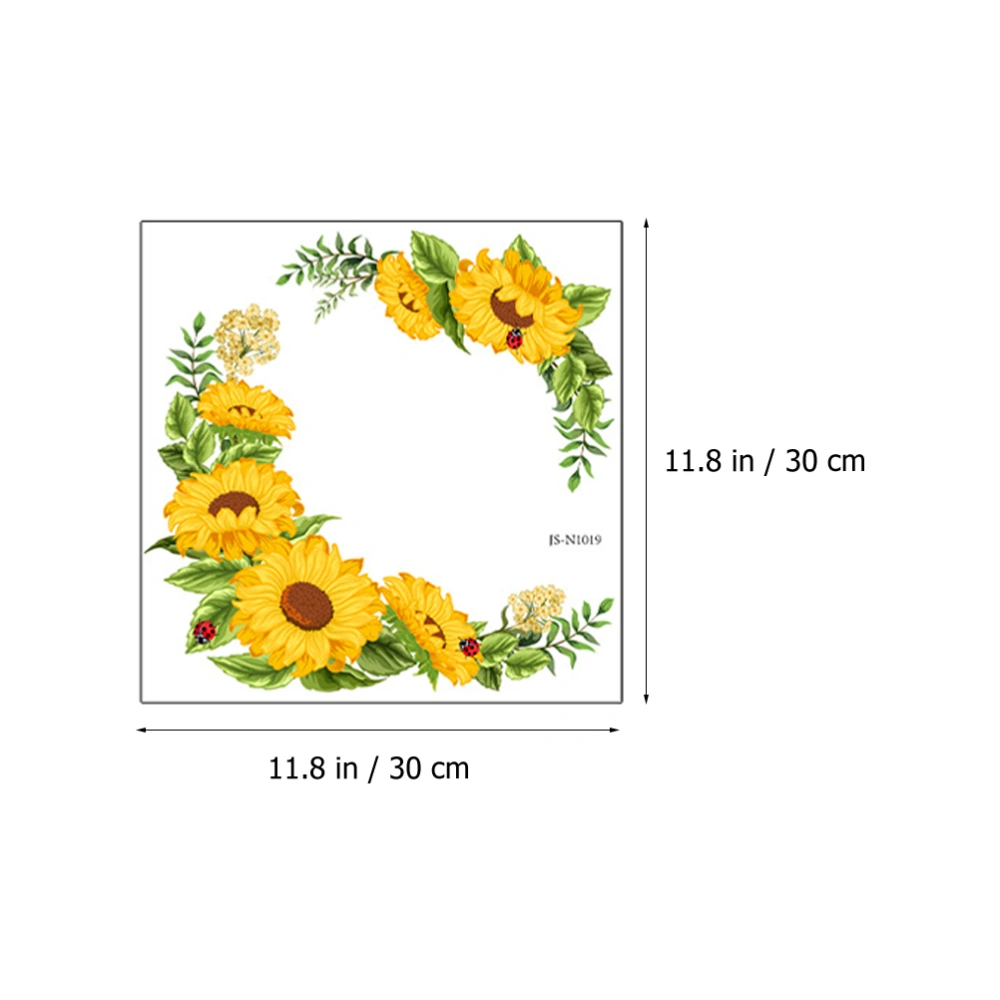 4Pcs Sunflower Wall Stickers Floral Wall Stickers Bedroom Living Room Wall Art