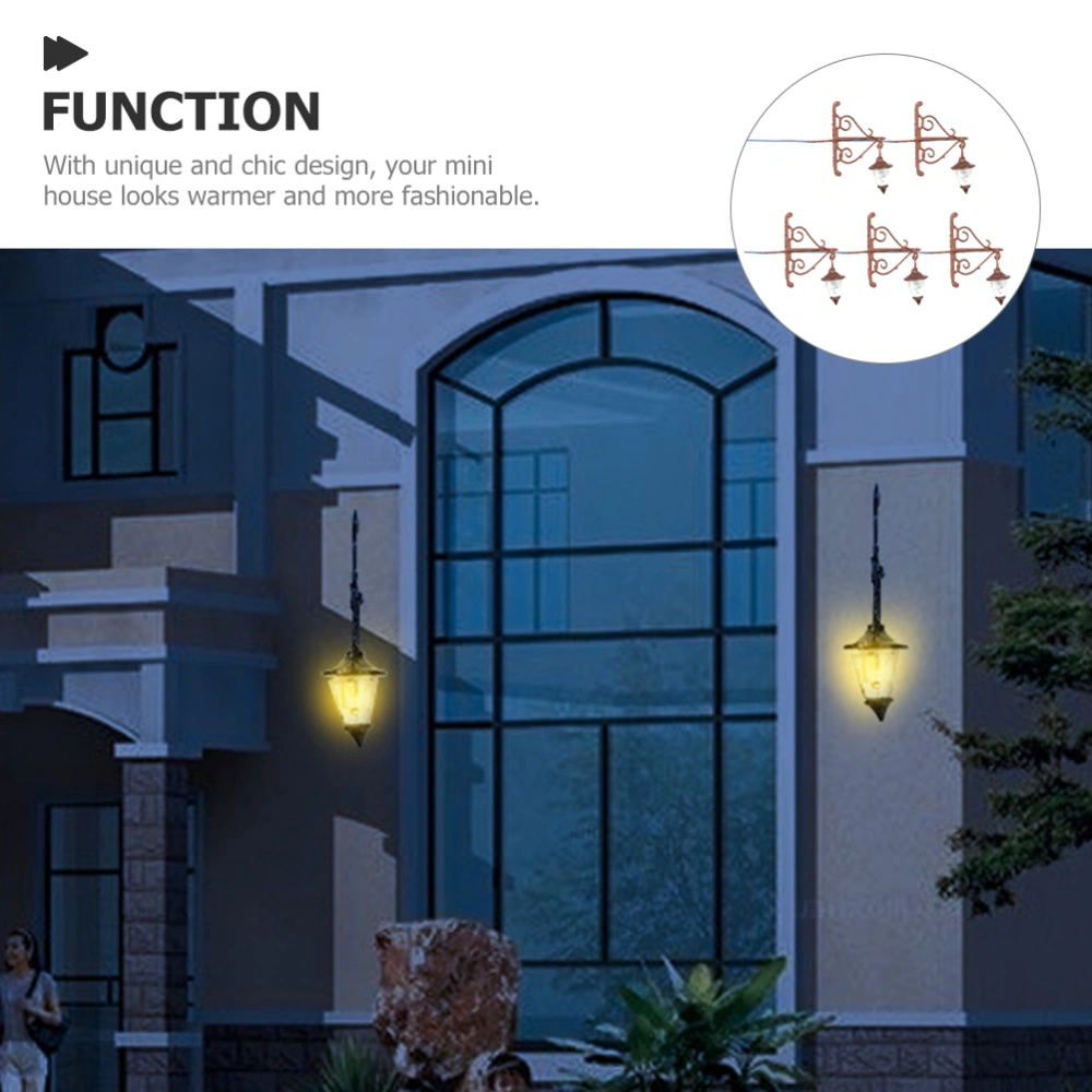 5pcs Mini House Wall Lamps Miniature Wall Lights Mini House Miniature Wall Lamps