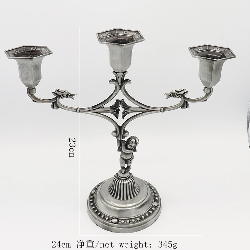 Zinc Alloy Candle Holder Vintage Candlestick Holy Religious Candle Holder