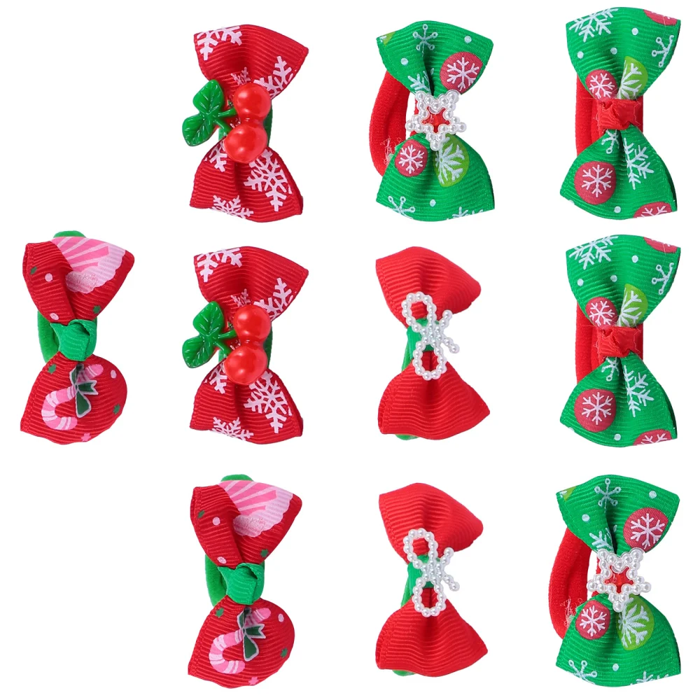 20Pcs Cartoon Christmas Hair Ties Children Girl Ponytail Holder Hair Accessories