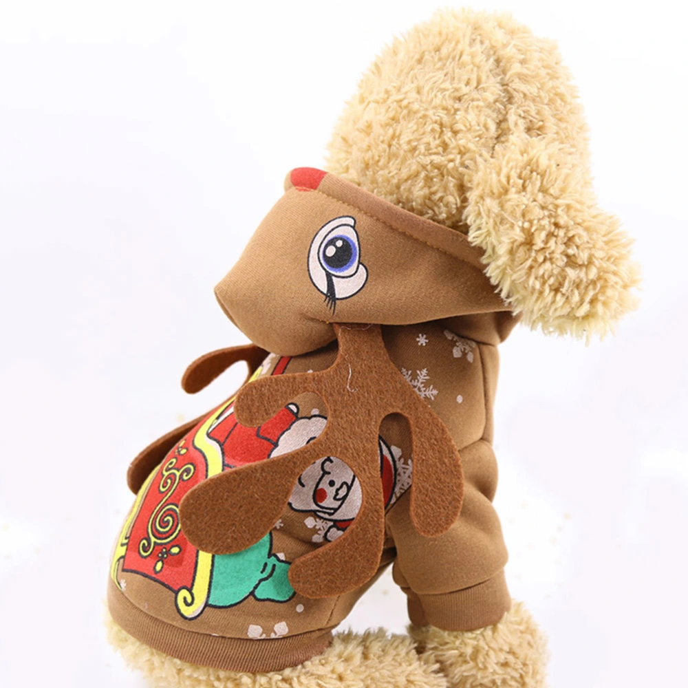 Lovely Pet Dog Christmas Elk Costume Party Suits for Puppy Dog Cat Size XS Light Brown