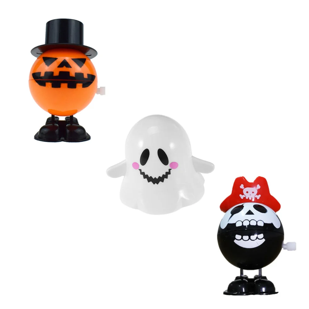 3 Pcs Halloween Wind up Toys Ghost Pumpkin Pirate Design Walking Props Clockwork Toys Party Favors Random Pattern