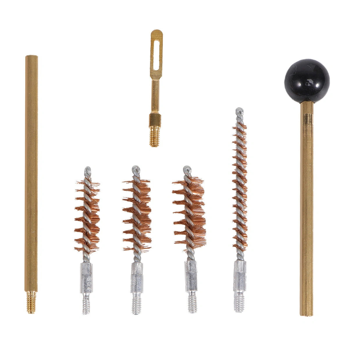 1 Set of 7PCS Universal Pipe Brushes Multi-purpose Pipe Brush Portable Metal Pipe Cleaning Brush for Home Use (Black+Golden)