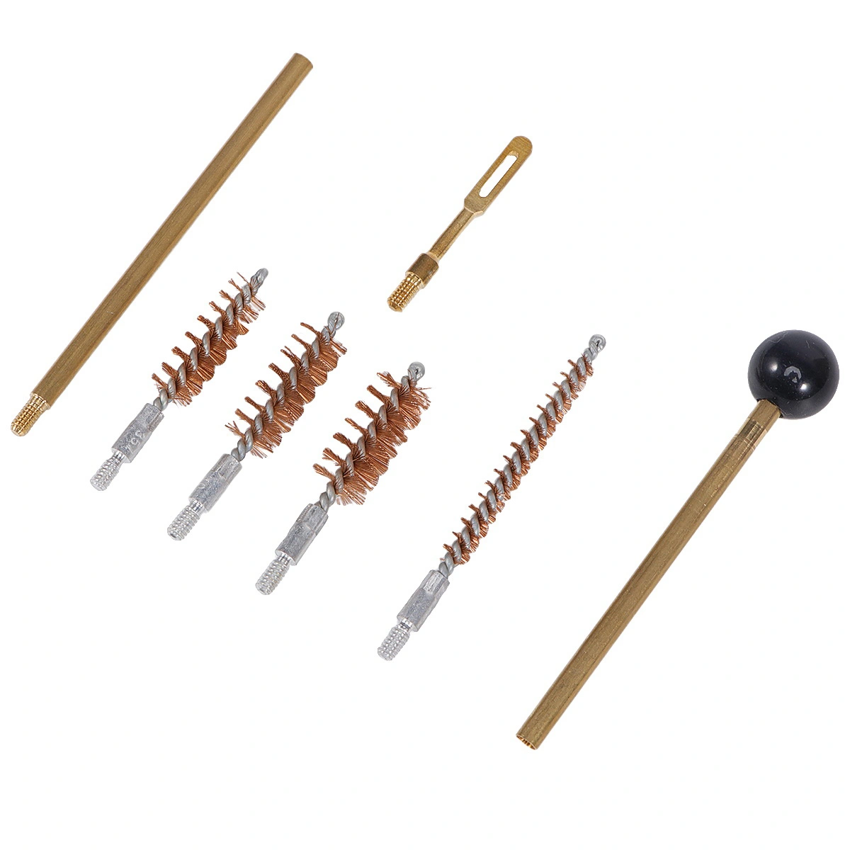 1 Set of 7PCS Universal Pipe Brushes Multi-purpose Pipe Brush Portable Metal Pipe Cleaning Brush for Home Use (Black+Golden)