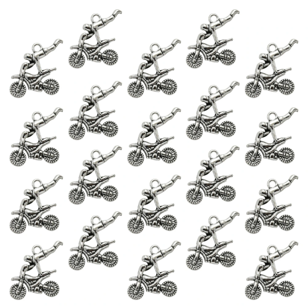 20pcs Alloy Motorcycle Shape Pendants Charms DIY Jewelry Making Accessory for Necklace Bracelet (Antique Silver)