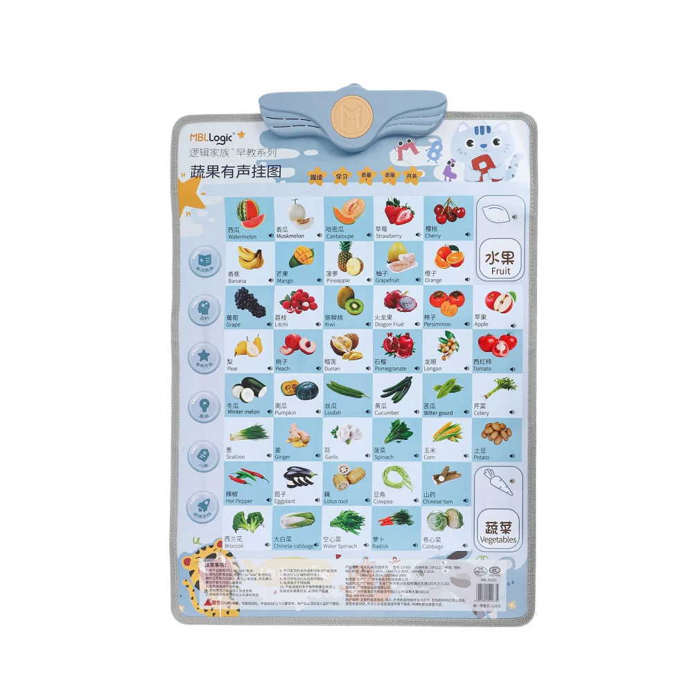 1pc English Spelling Baby Learning Chart Toy Interactive Poster Educational Toy