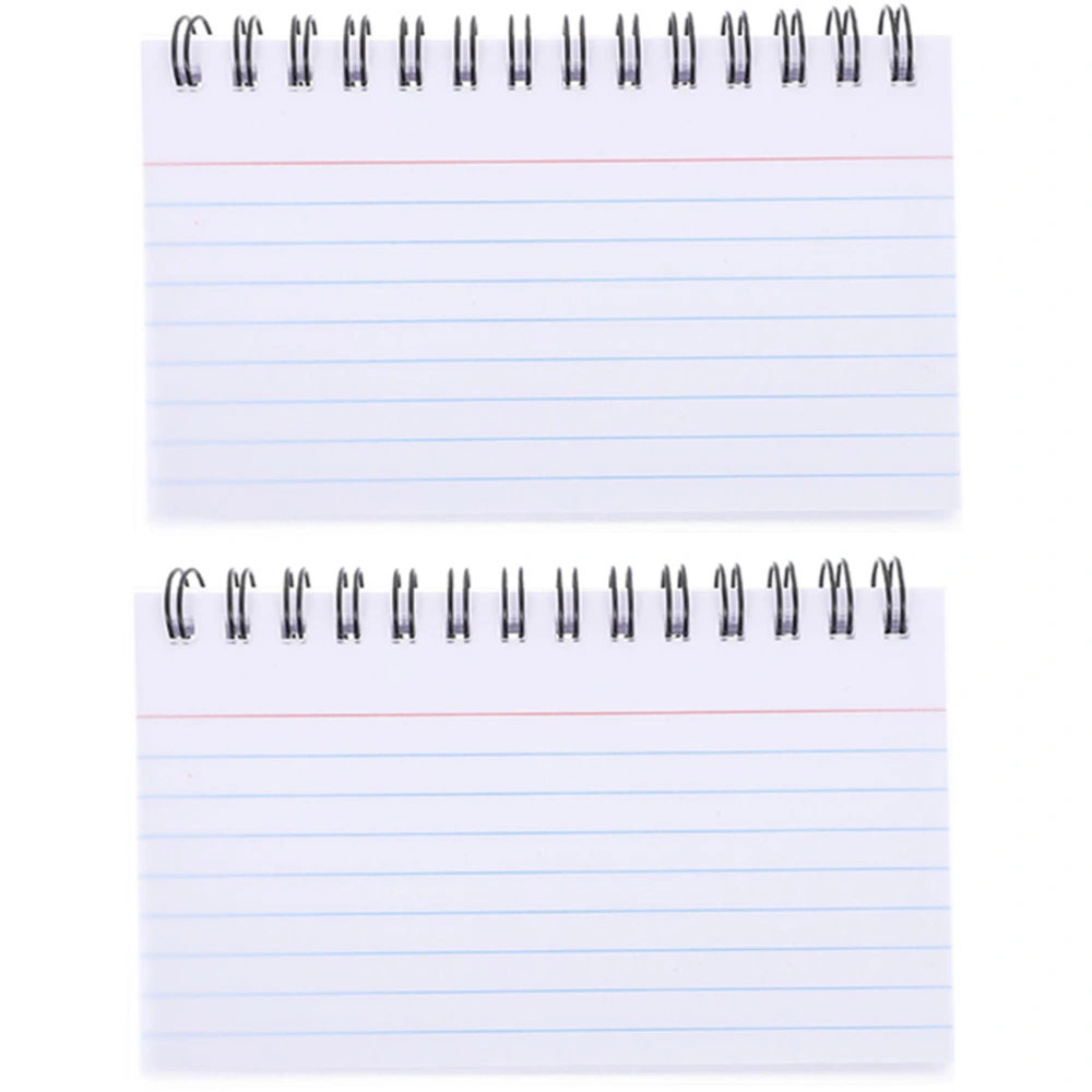 2Pcs Small Notepad Index Cards with Ring Memo Pads Spiral Notebook Pocket Plan Notepads