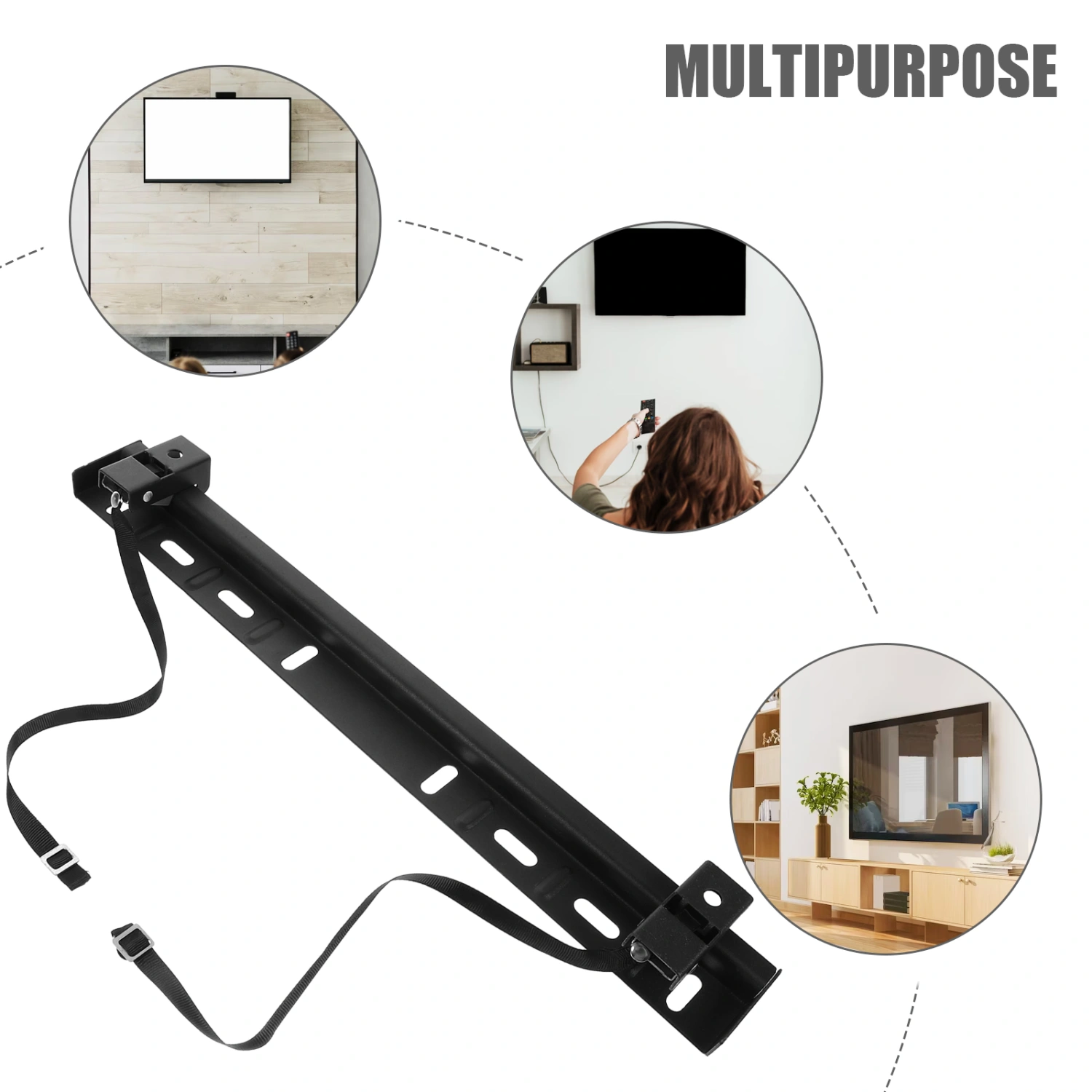 1 Set TV Wall Mount No Punching TV Bracket 32-65 Inch Studless TV Wall Bracket