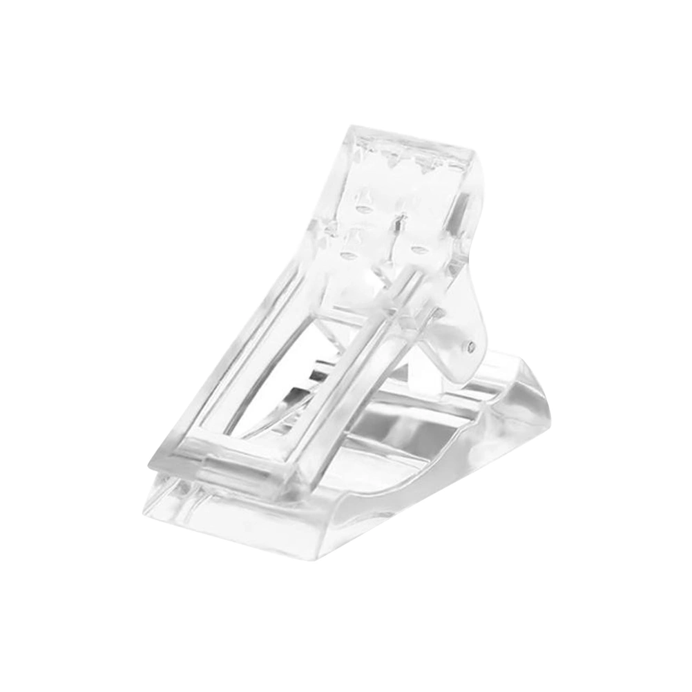 False Nails Fixed Clip Nail Art UV Gel Builder Tools Nail Tips Extension Glue Clip Plastic Manicure Tool Transparent Poly Nail Gel Quick Building Nail Clip