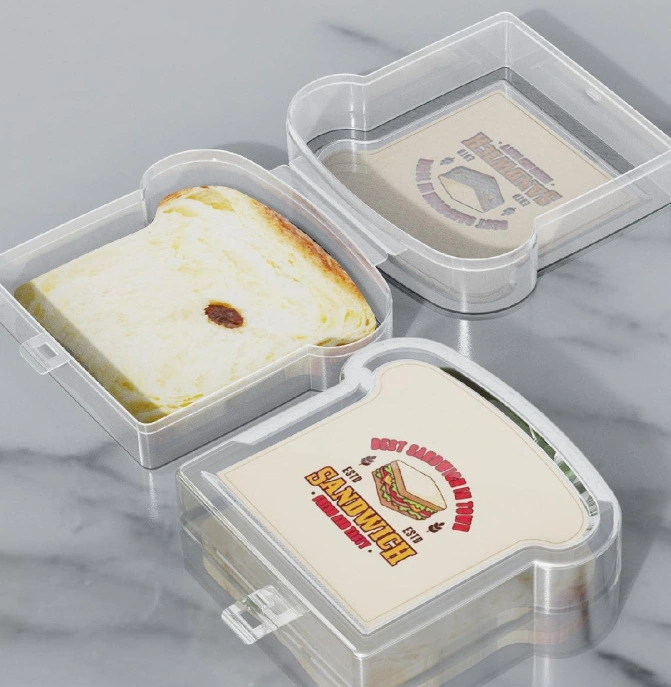 Sandwich Container Bread Storage Box Sandwich Case with Lid Toast Box for Lunch