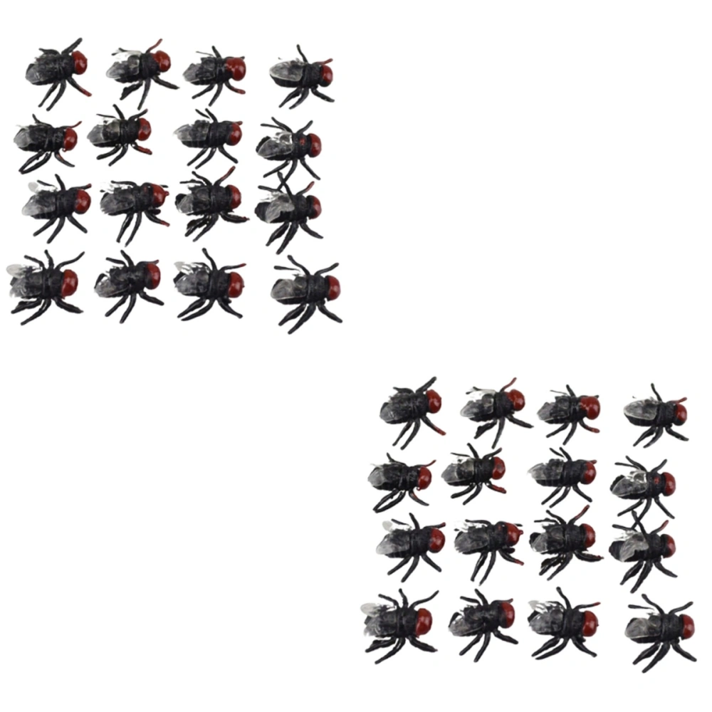 100 pcs  Simulation Flies Party Halloween Tricky Props Fake Insects Simulation Animal Prop for Halloween April Fool's Day Mischief