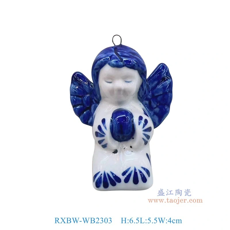 Ceramic Angel Shaped Craft Angel Figurine Pendant Window Hanging Decor Car Pendant