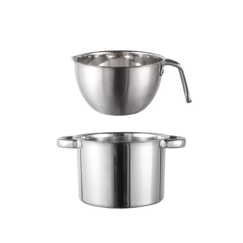 1 Set of Double Boiler Pot Stainless Steel Melting Pot Cheese Butter Heating Pot Kitchen Supply