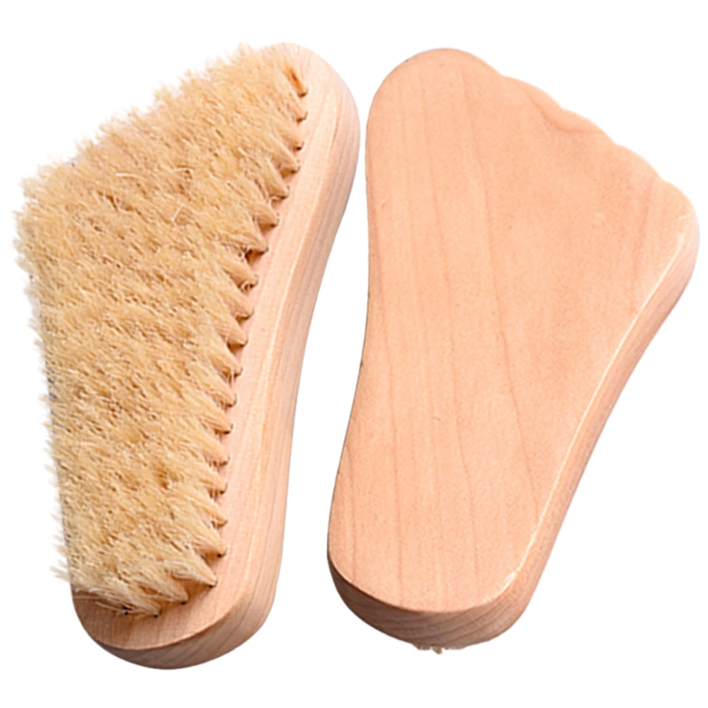 2pcs Shoe Polish Brushes Leather Shoe Brushes Bristle Brush Boot Brushes Shoe Bristle Brush