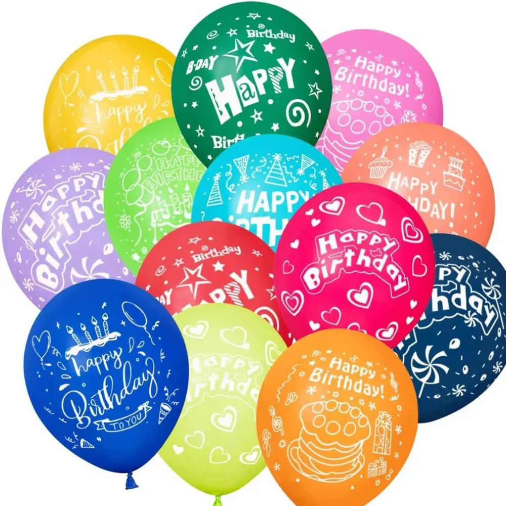 100pcs Happy Birthday Balloon Decorations Thickened Latex Balloon Birthday Party Decoration