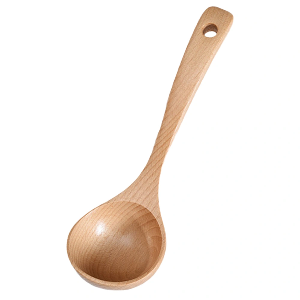 1Pc Fashion Wooden Soup Spoon Porridge Spoon Hot Pot Spoon for Home (Medium)