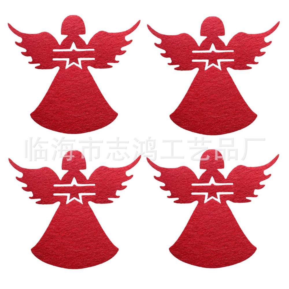 4pcs Xmas Angel Shaped Cutter Fork Bags Christmas Tableware Cover Decors